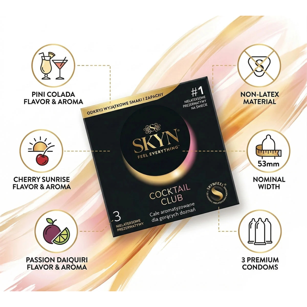 Презервативы SKYN Cocktail безлатексные (полиизопрен), 3 шт