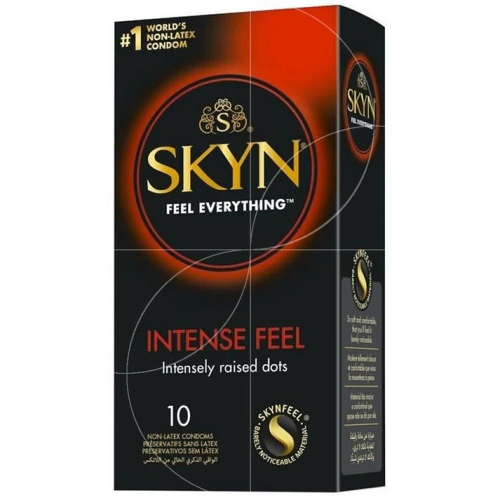 Презервативы с рельефом Skyn Intense Feel, безлатексные (полиизопрен), 10 шт