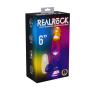 Вибратор с LED-подсветкой REALROCK с пультом, на присоске, прозрачный, 15 х 4 см