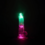 Вибратор с LED-подсветкой REALROCK с пультом, на присоске, прозрачный, 15 х 4 см