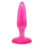 Анальная пробка на присоске BAILE Butt Plug, розовая, 14 × 3.5 см