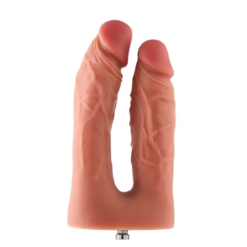 Двойной фаллоимитатор для секс-машин Hismith Silicone Double Penetrator Dildo, система KlicLok