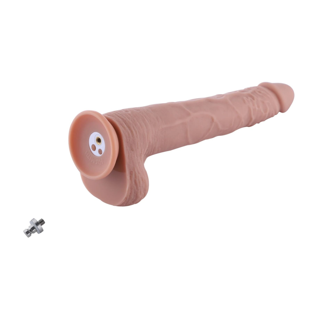 Фаллоимитатор 11.8″ с вибрацией для секс-машин Hismith Silicone Dildo with Vibe, KlicLok, пульт ДУ