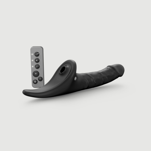 Вибронасадка для страпона с вакуумной стимуляцией Strap-On-Me Multi Orgasm Realistic Dildo M Black