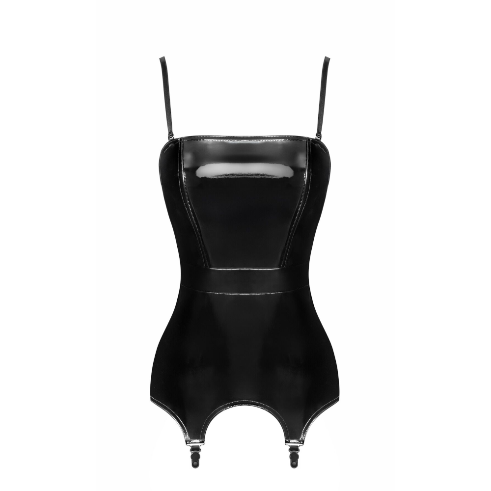 Корсет с подвязками для чулок Noir Handmade F381 Dominae Venom PVC corset-belt XL