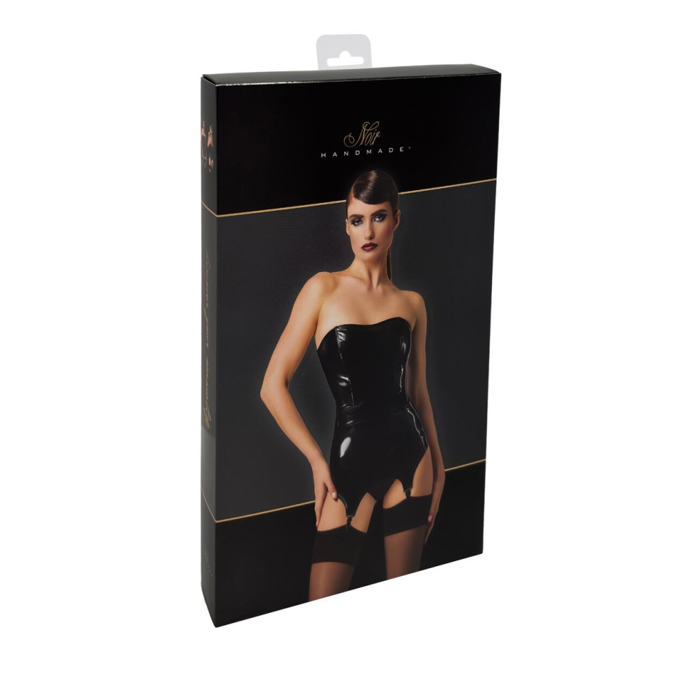 Корсет с подвязками для чулок Noir Handmade F381 Dominae Venom PVC corset-belt XL