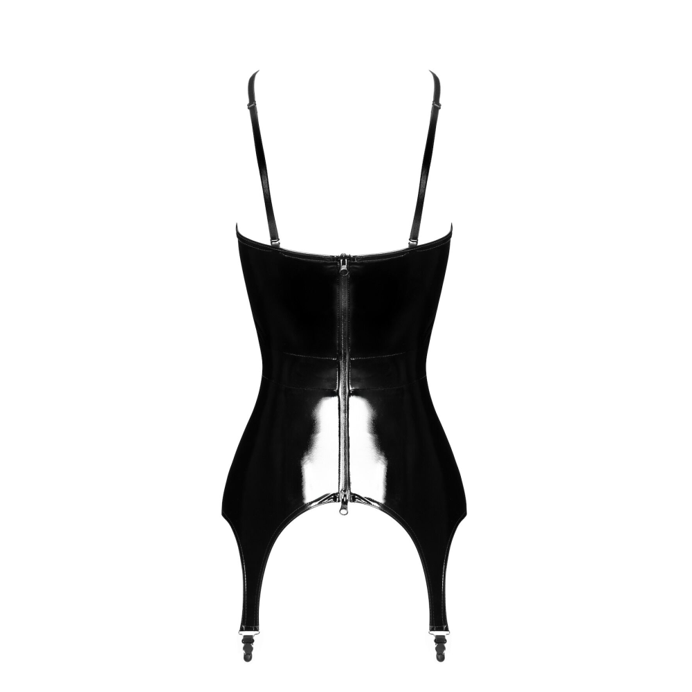 Корсет с подвязками для чулок Noir Handmade F381 Dominae Venom PVC corset-belt 3XL