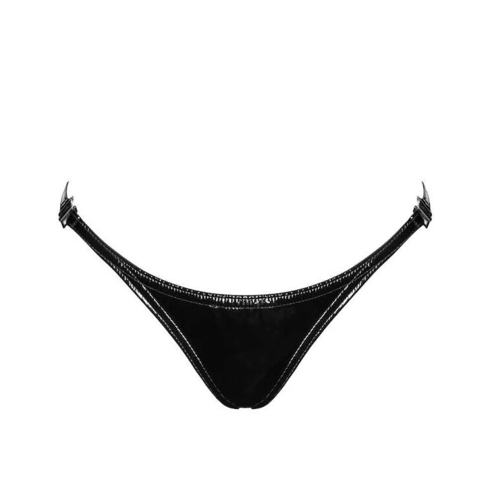 Трусики Noir Handmade P014 Dominae PVC panty with silver clasp XXL