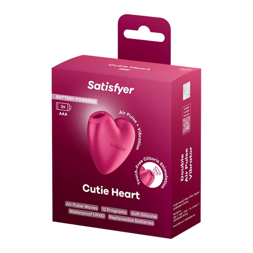Вакуумный стимулятор-сердечко с вибрацией Satisfyer Cutie Heart Battery Series