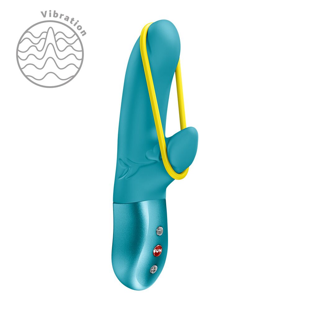 Мини вибратор-кролик со стимулирующей лентой Fun Factory AMORINO Aquamarine, лента съемная