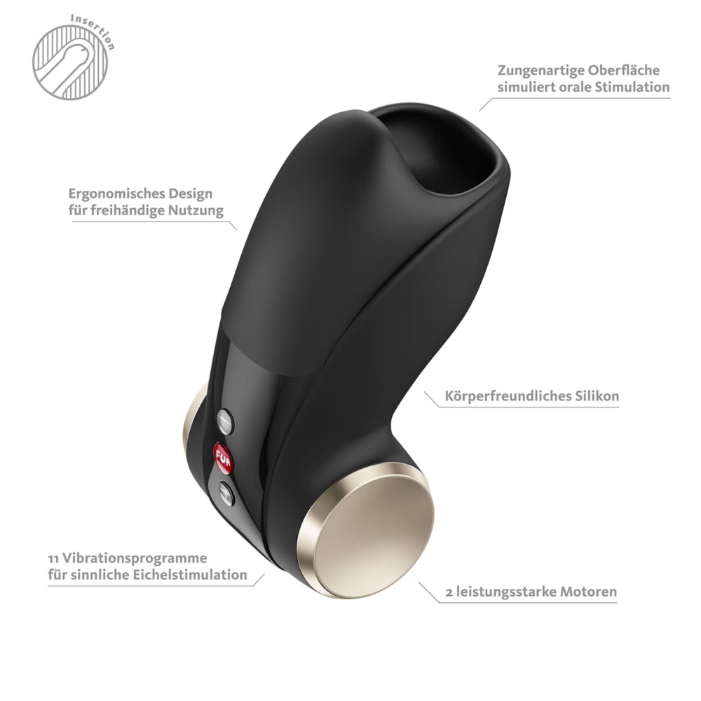 Мастурбатор для головки пениса Fun Factory COBRA LIBRE II Black, 2 мотора, игра без рук