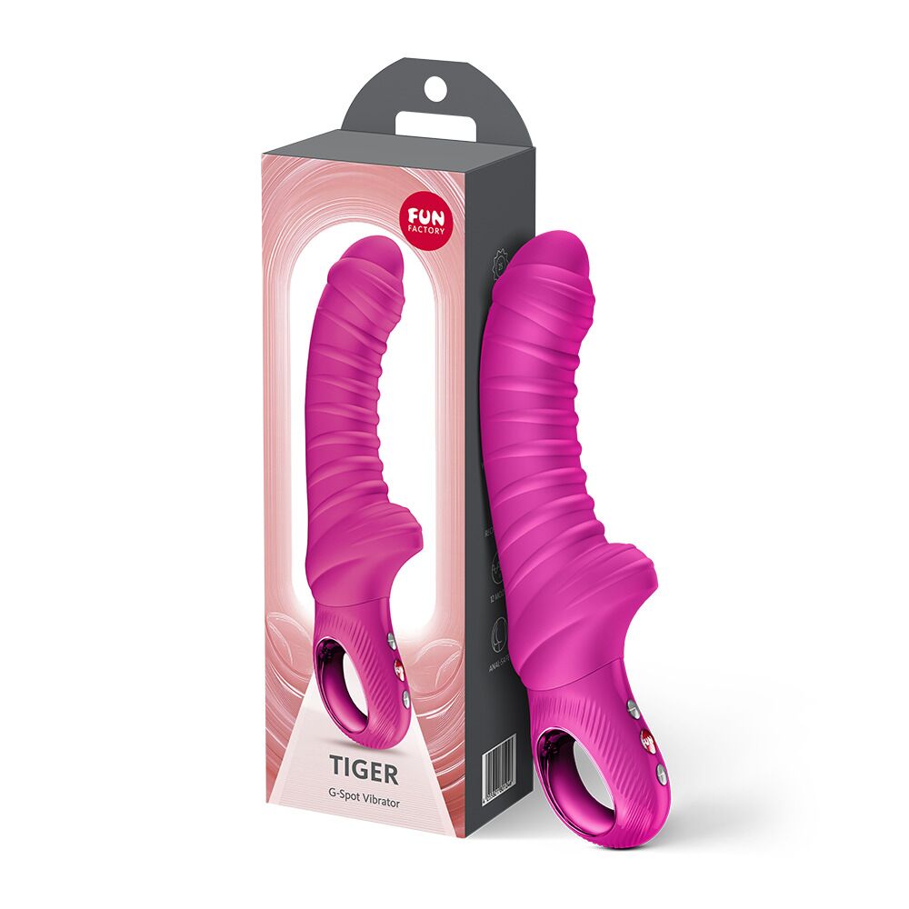 Вибратор для точки G Fun Factory TIGER Magenta, ребристый, подходит для анальной стимуляции