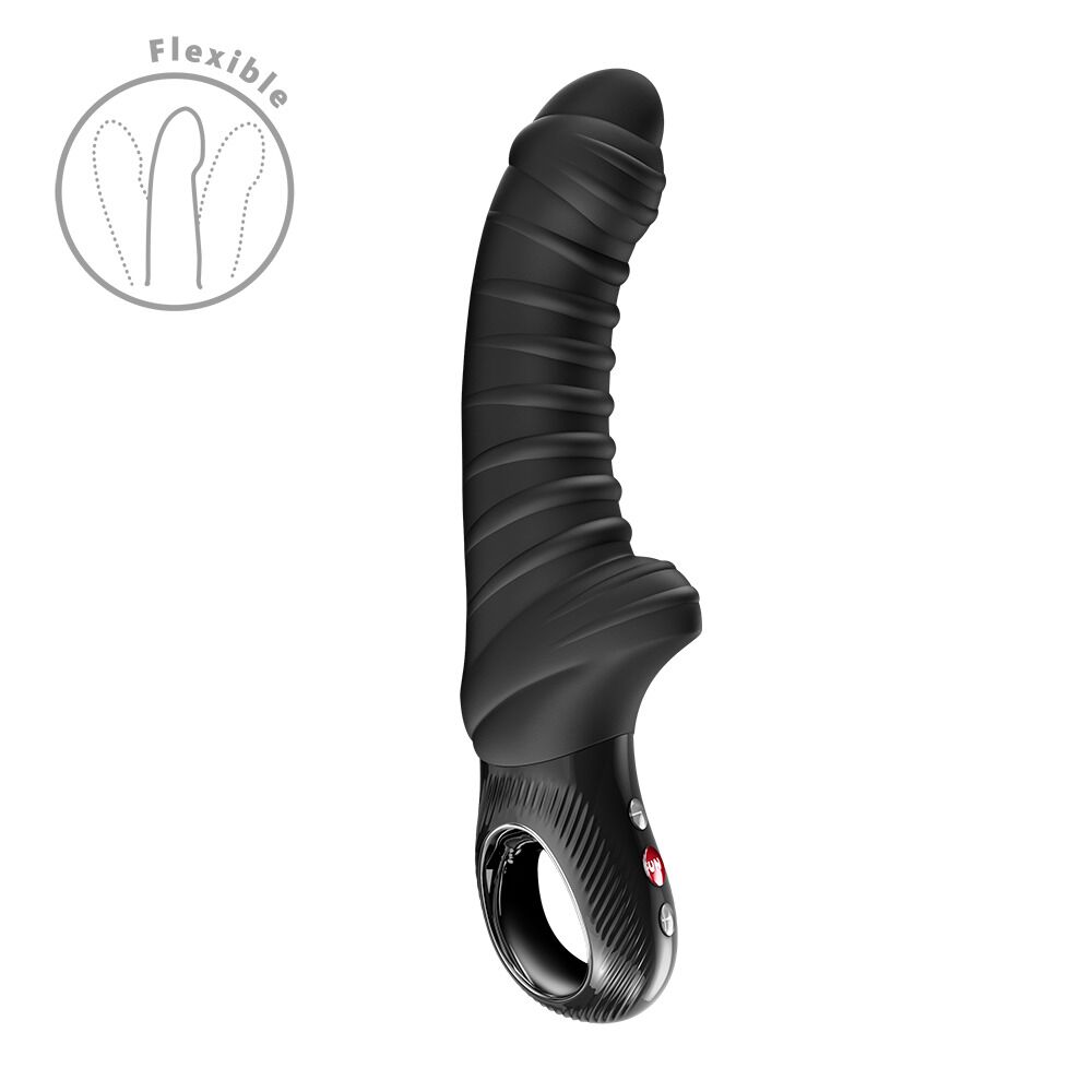 Вибратор для точки G Fun Factory TIGER Black, ребристый, подходит для анальной стимуляции