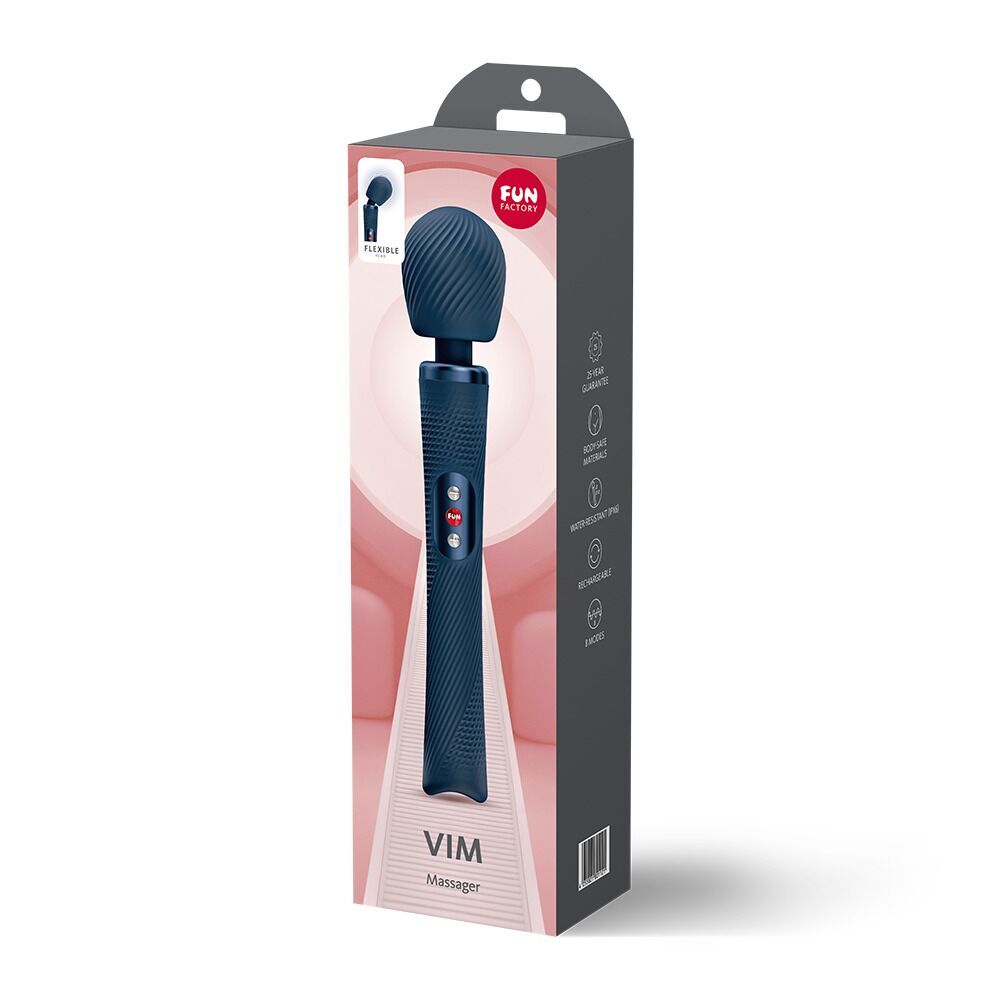 Вибромассажер Fun Factory VIM Vibrating Wand Nightblue (мятая упаковка!!!)
