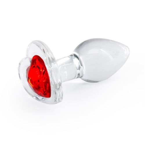 Стеклянная анальная пробка NS Novelties Crystal - Desires - Red Heart - Small