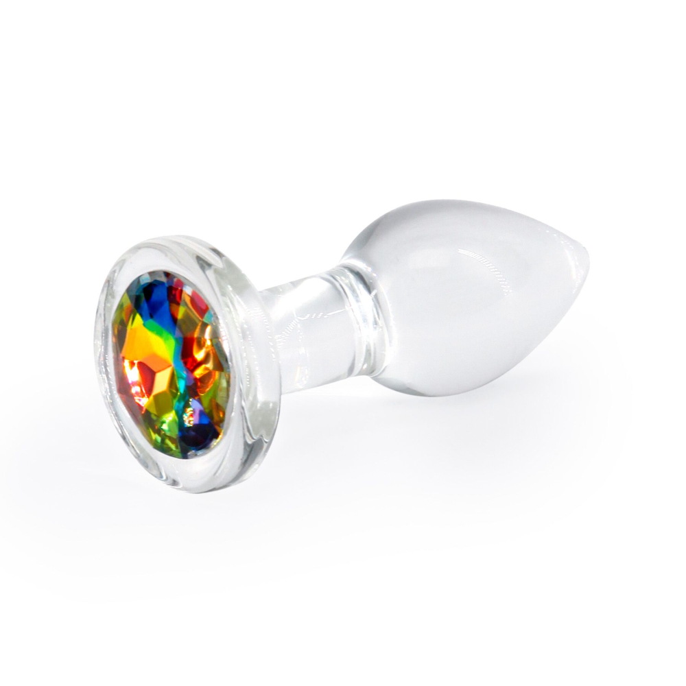 Стеклянная анальная пробка NS Novelties Crystal - Desires - Rainbow Gem - Small
