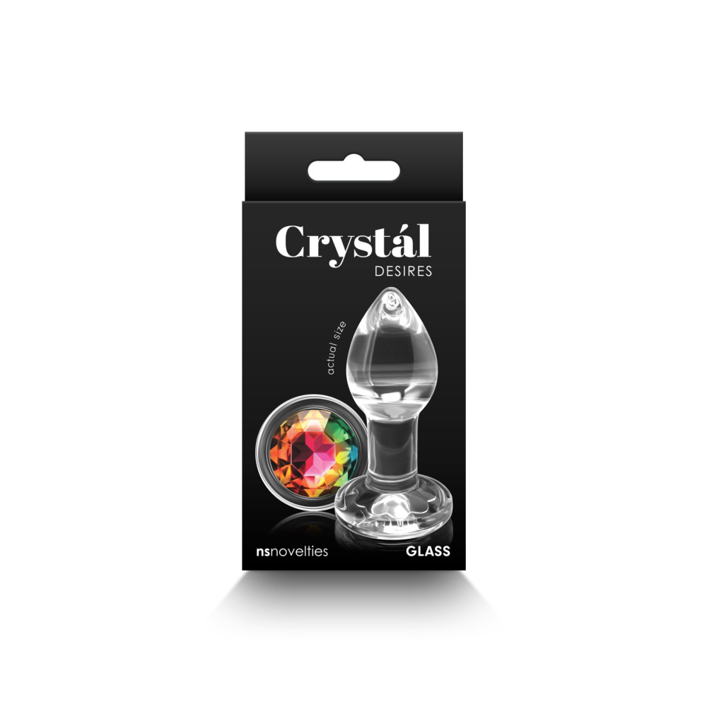 Стеклянная анальная пробка NS Novelties Crystal - Desires - Rainbow Gem - Small