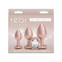Набор анальных пробок NS Novelties Rear Assets - Trainer Kit - Iridescent Champagne - Clear Gem