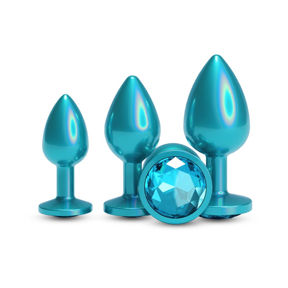 Набор анальных пробок NS Novelties Rear Assets - Trainer Kit - Iridescent Teal - Teal Gem