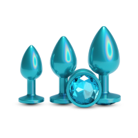 Набор анальных пробок NS Novelties Rear Assets - Trainer Kit - Iridescent Teal - Teal Gem