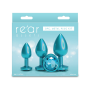 Набор анальных пробок NS Novelties Rear Assets - Trainer Kit - Iridescent Teal - Teal Gem