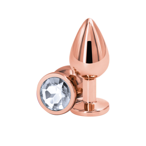 Анальная пробка NS Novelties Rear Assets - Rose Gold - Medium - Clear