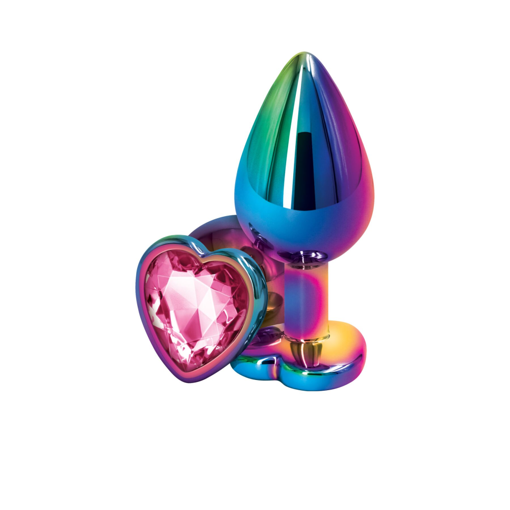 Анальная пробка NS Novelties Rear Assets - Multicolor Heart - Medium - Pink