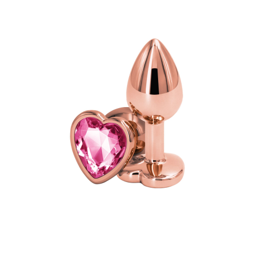 Анальная пробка NS Novelties Rear Assets - Rose Gold Heart - Small - Pink