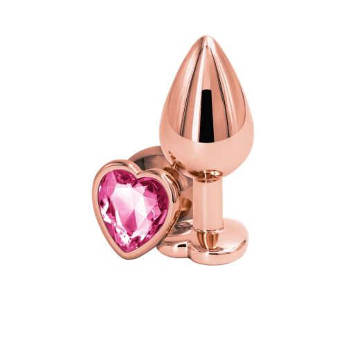Анальная пробка NS Novelties Rear Assets - Rose Gold Heart - Medium - Pink