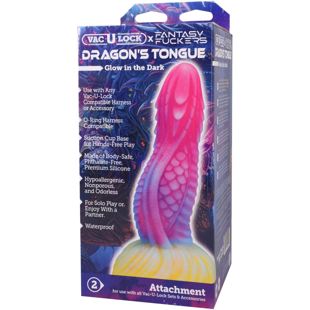 Фэнтезийный фаллоимитатор Doc Johnson Vac-U-Lock x Fantasy Fuckers Dragon's Tongue