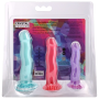 Набор фаллоимитаторов Doc Johnson Crystal Jellies - Dong Starter Set - Purple, Pink, Green