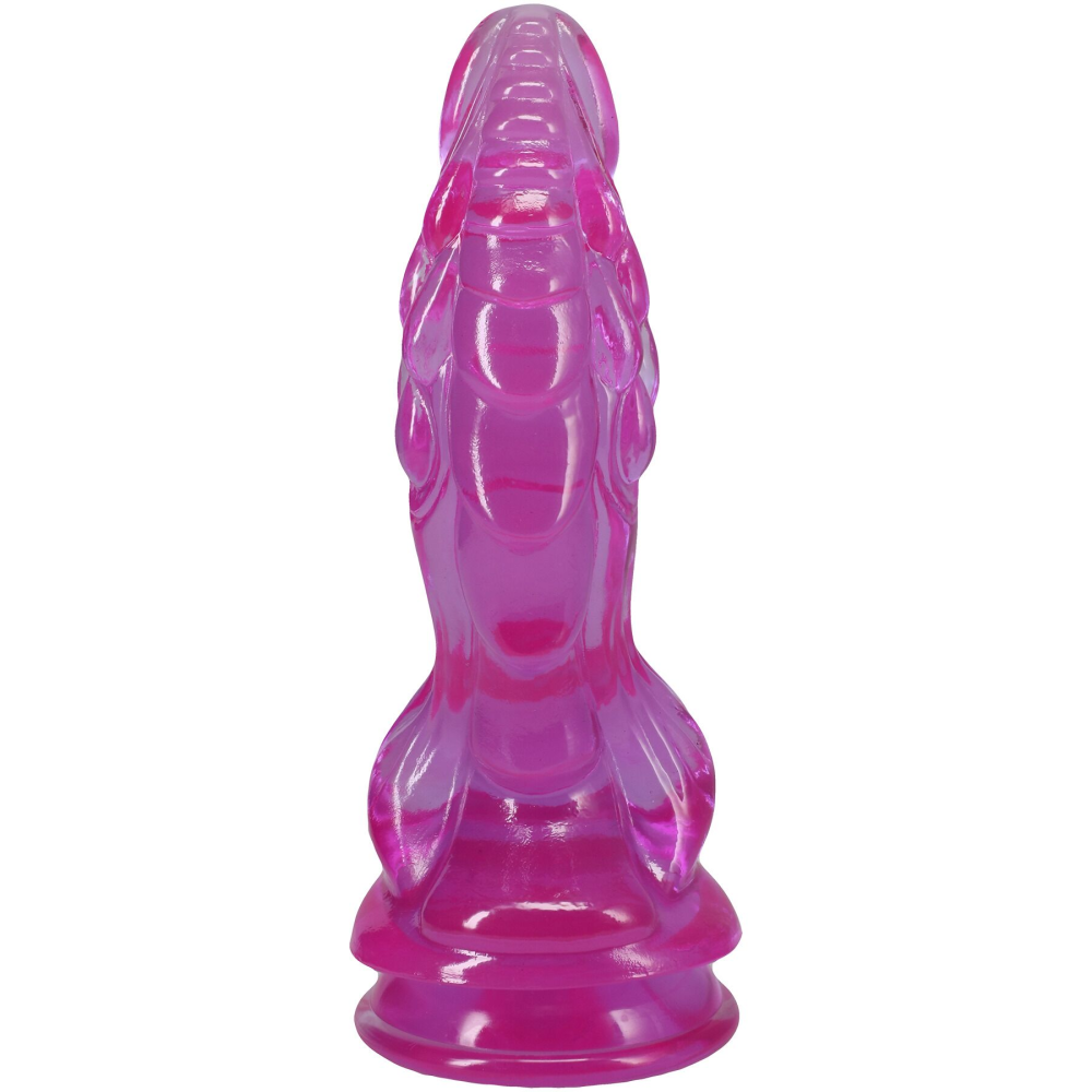 Фэнтезийный фаллоимитатор Doc Johnson Crystal Jellies - Invader Dong 8.5 Inch - Purple