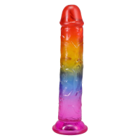 Дилдо Doc Johnson Crystal Jellies - 7 Inch Сlassic Dong - Rainbow