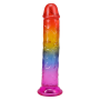 Дилдо Doc Johnson Crystal Jellies - 7 Inch Сlassic Dong - Rainbow