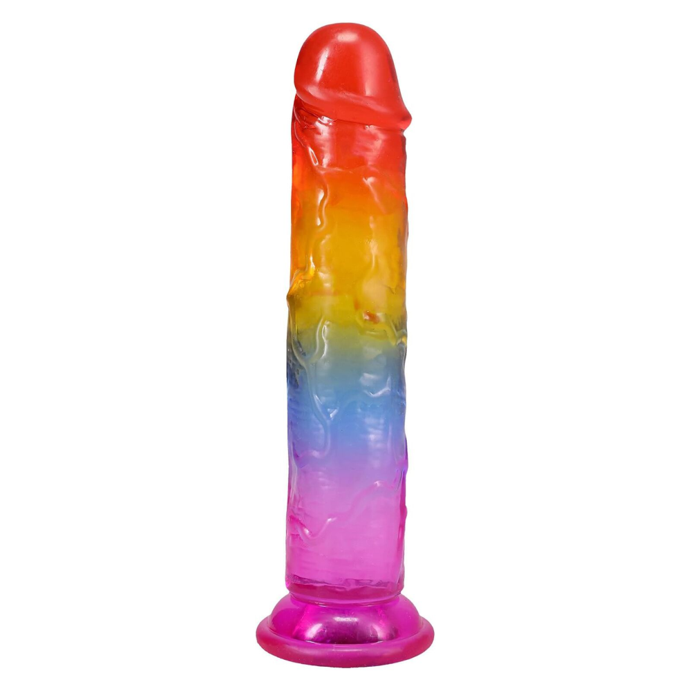Дилдо Doc Johnson Crystal Jellies - 7 Inch Сlassic Dong - Rainbow
