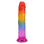 Дилдо Doc Johnson Crystal Jellies - 7 Inch Сlassic Dong - Rainbow