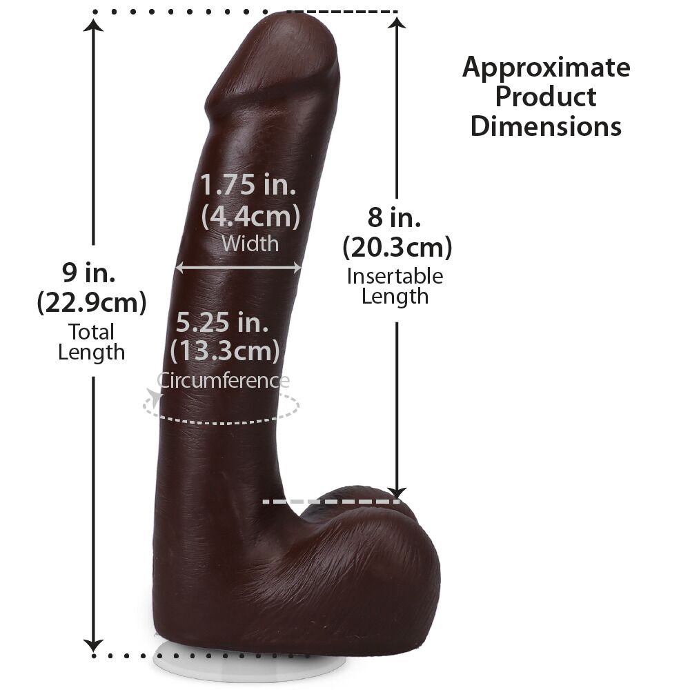 Фаллоимитатор Doc Johnson The Realistic Cock ULTRASKYN - 9 Inch with Balls Chocolate