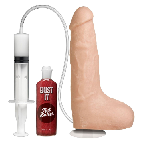 Кончающий фаллоимитатор Doc Johnson The Realistic Cock ULTRASKYN - Squirting 9,5 Inch Vanilla