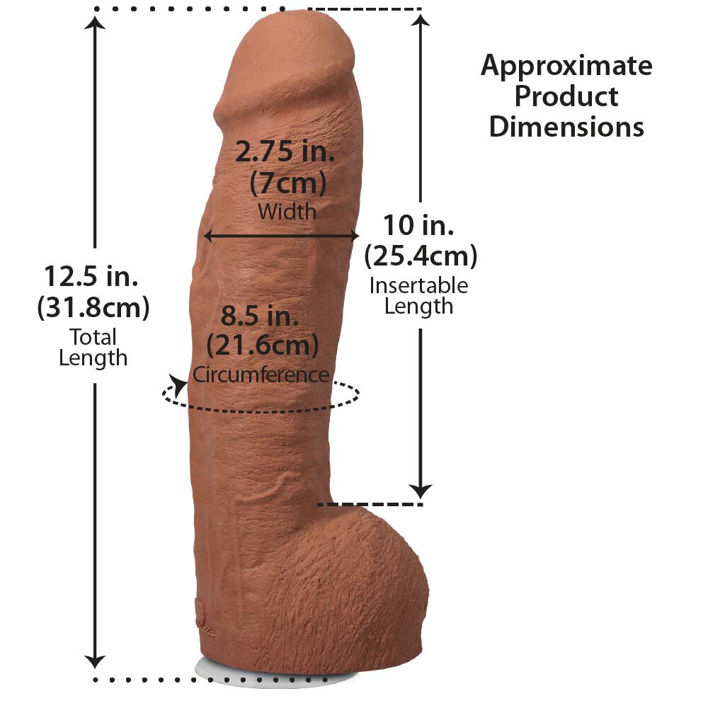 Фаллоимитатор Doc Johnson The Realistic Cock ULTRASKYN - 12 Inch Hung with Balls Caramel
