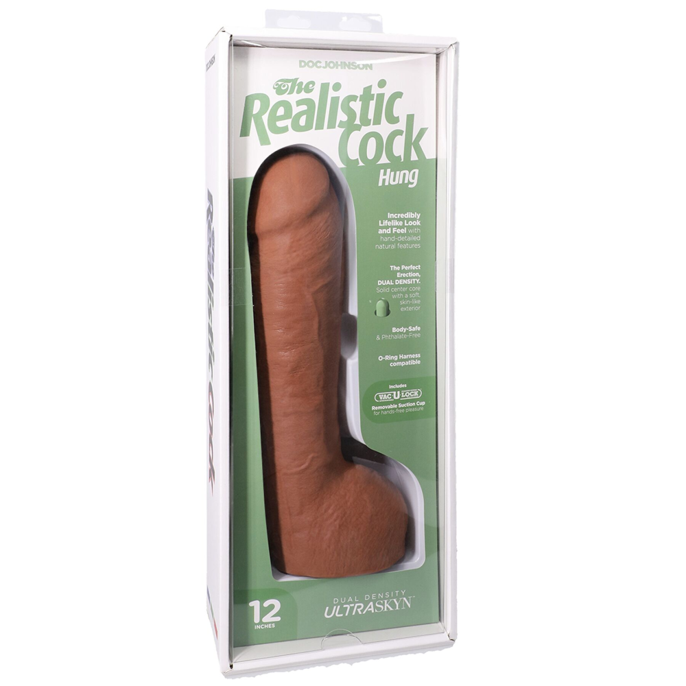 Фаллоимитатор Doc Johnson The Realistic Cock ULTRASKYN - 12 Inch Hung with Balls Caramel