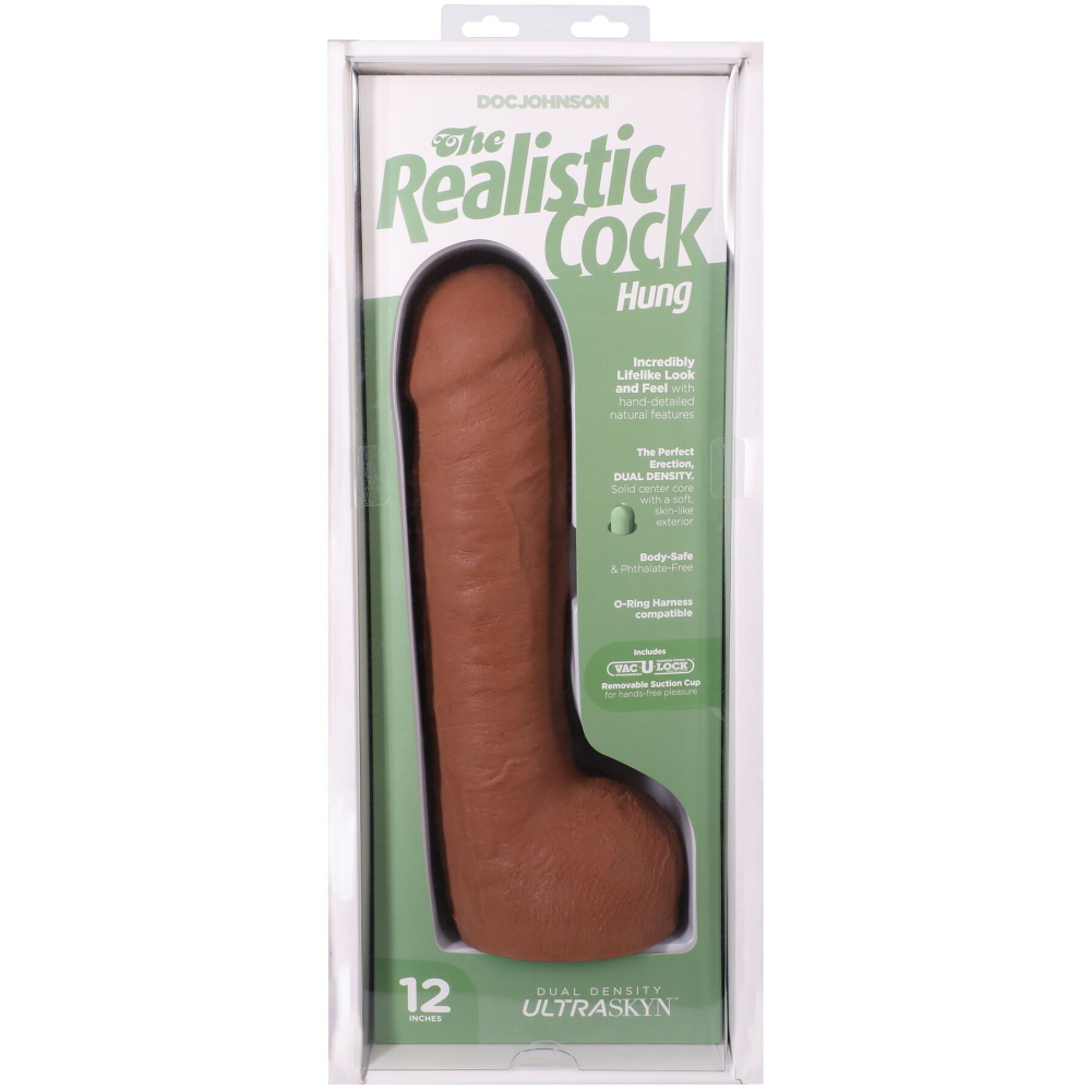 Фаллоимитатор Doc Johnson The Realistic Cock ULTRASKYN - 12 Inch Hung with Balls Caramel