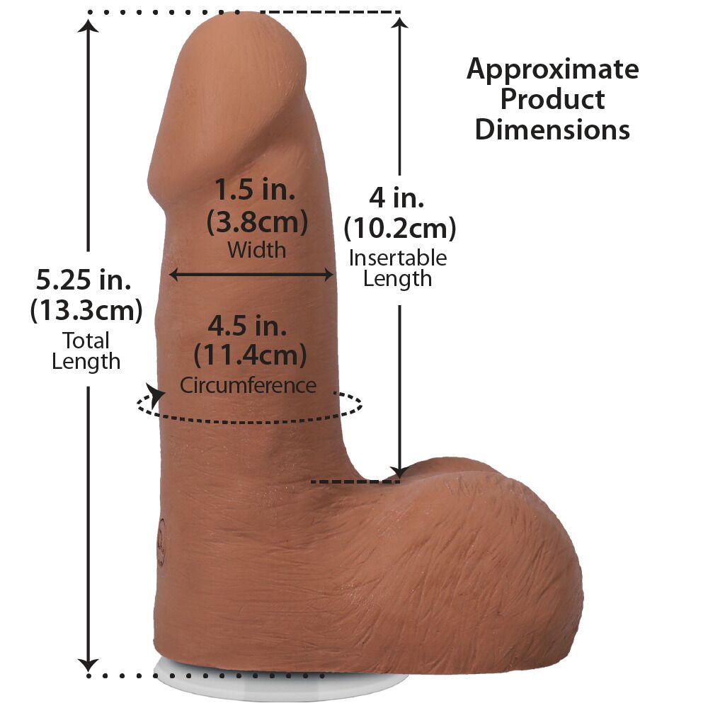 Фаллоимитатор Doc Johnson The Realistic Cock ULTRASKYN - 5 Inch with Balls Caramel