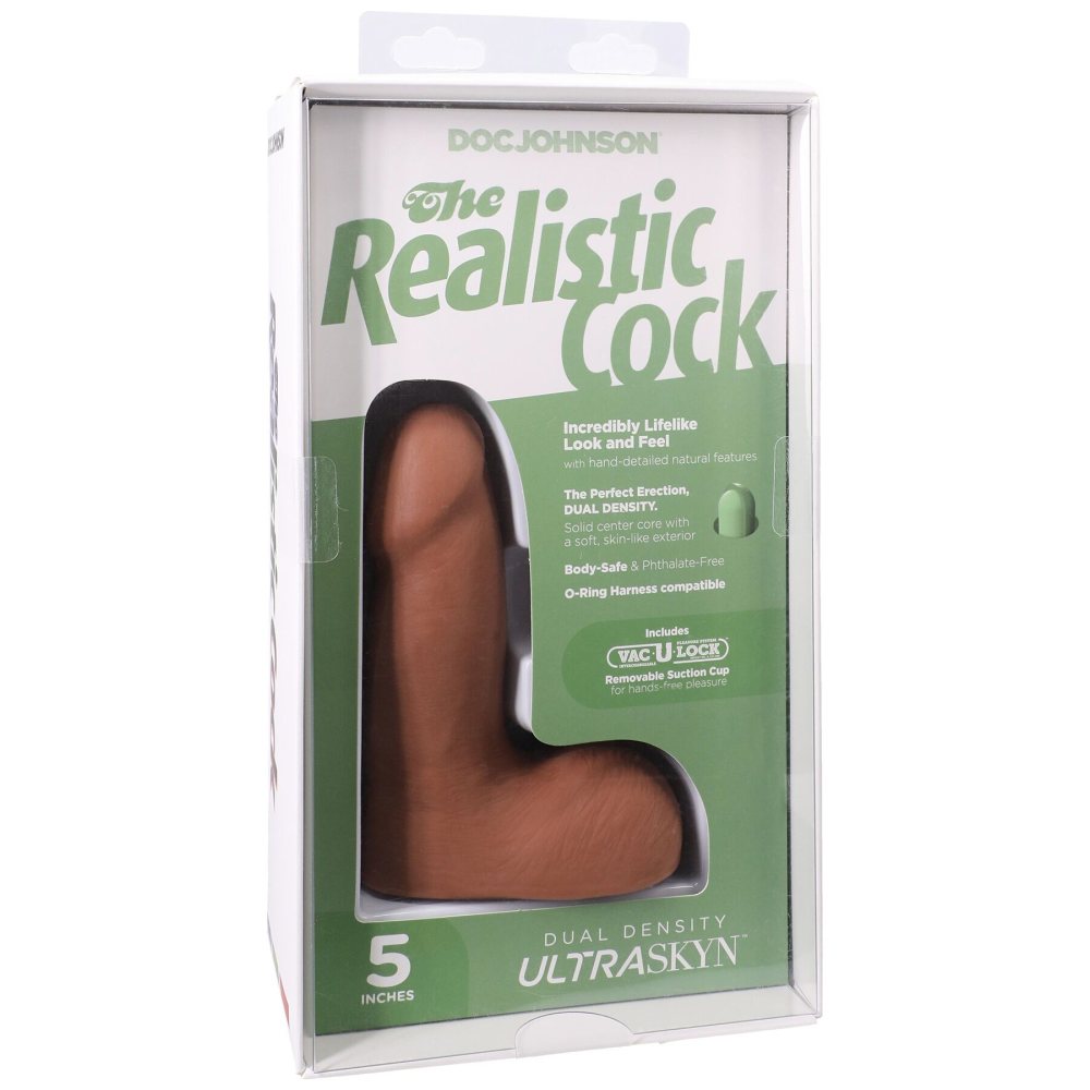 Фаллоимитатор Doc Johnson The Realistic Cock ULTRASKYN - 5 Inch with Balls Caramel