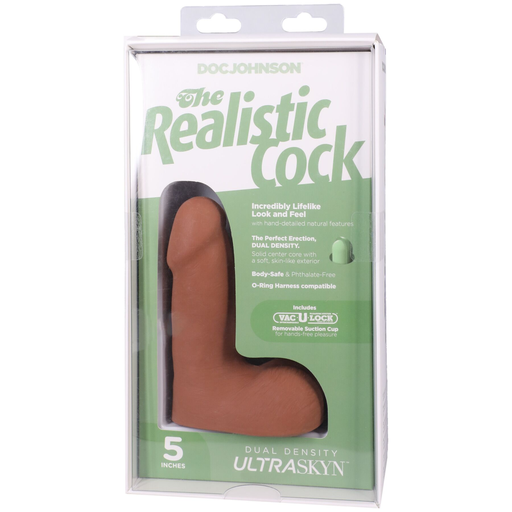 Фаллоимитатор Doc Johnson The Realistic Cock ULTRASKYN - 5 Inch with Balls Caramel