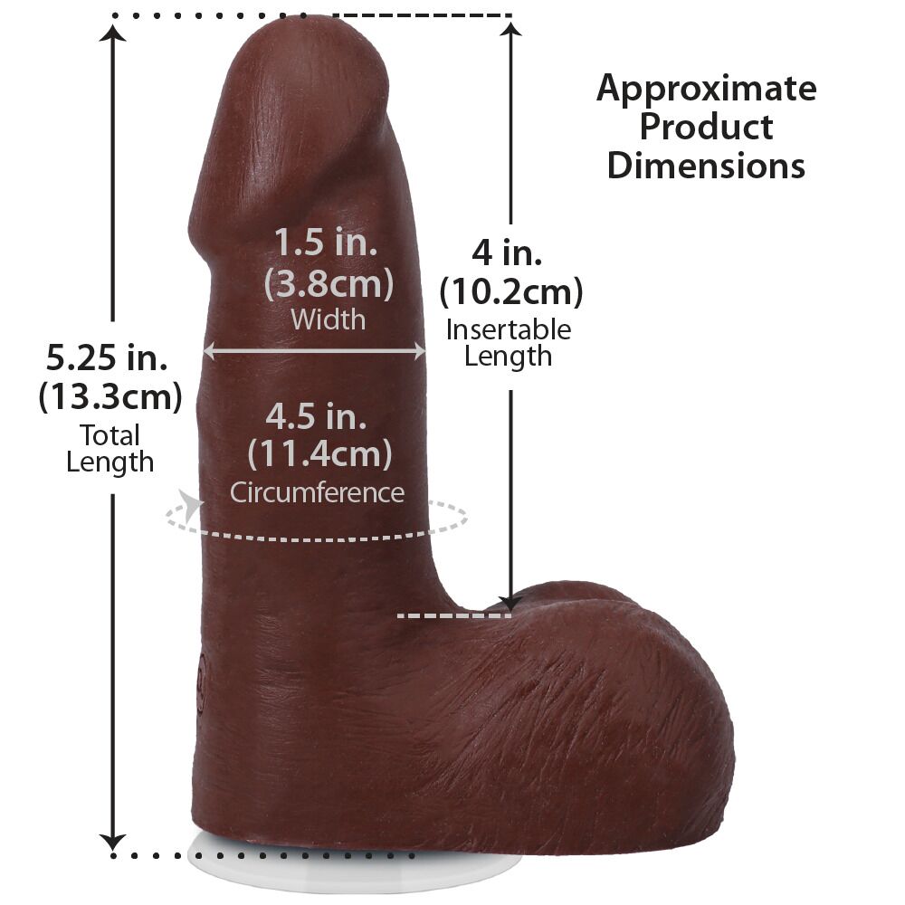 Фаллоимитатор Doc Johnson The Realistic Cock ULTRASKYN - 5 Inch with Balls Chocolate