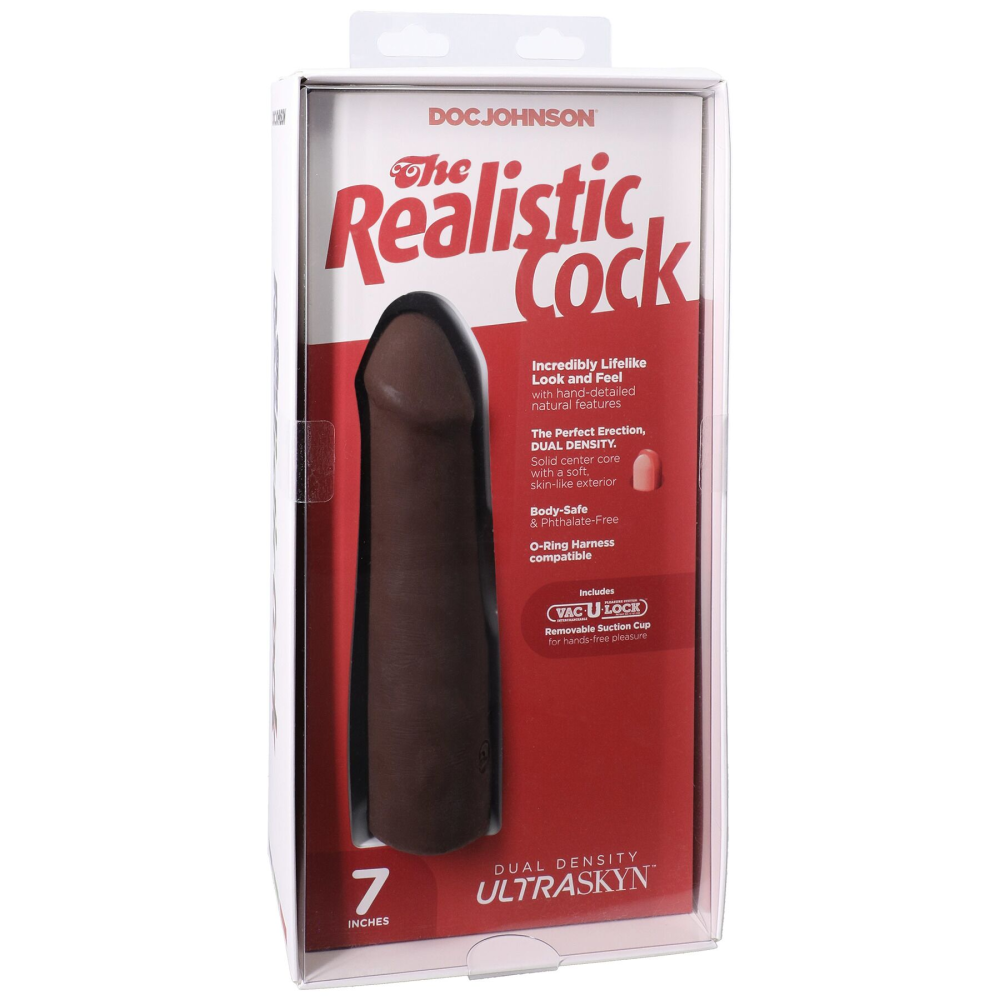 Фаллоимитатор Doc Johnson The Realistic Cock ULTRASKYN - 7 Inch Chocolate