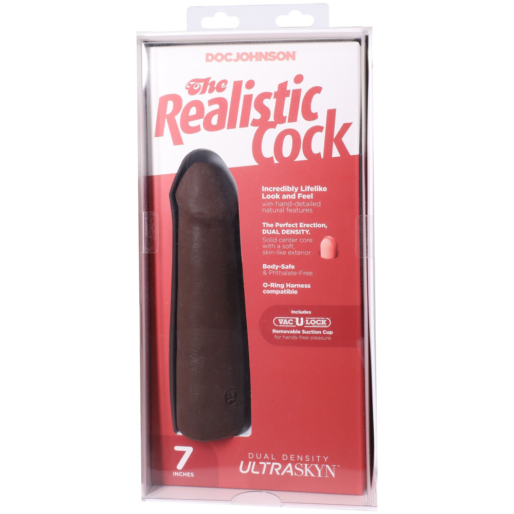Фаллоимитатор Doc Johnson The Realistic Cock ULTRASKYN - 7 Inch Chocolate