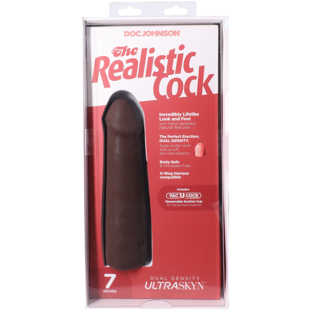 Фаллоимитатор Doc Johnson The Realistic Cock ULTRASKYN - 7 Inch Chocolate