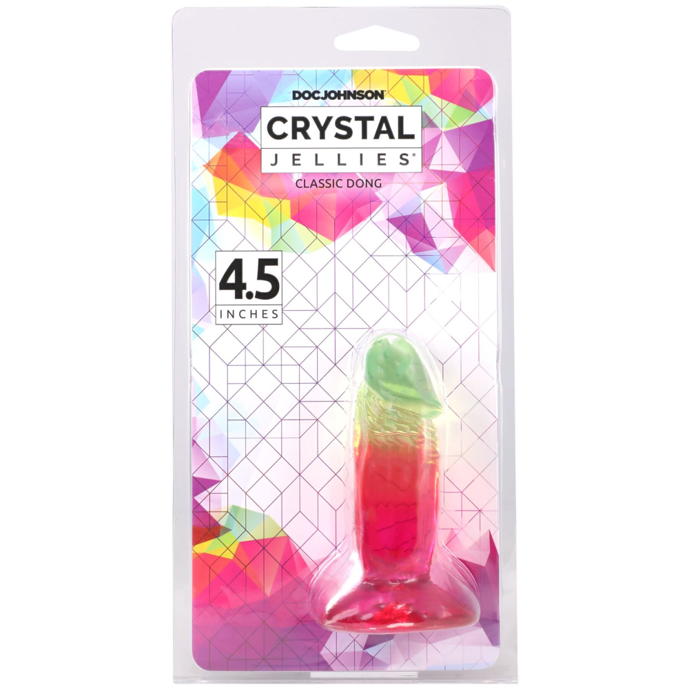Дилдо Doc Johnson Crystal Jellies - 4.5 Inch Classic Dong - Rainbow