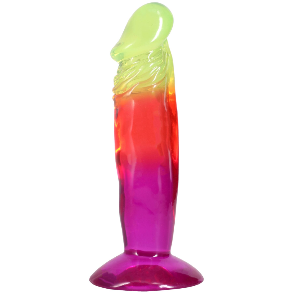Дилдо Doc Johnson Crystal Jellies - 6.5 Inch Classic Dong - Rainbow